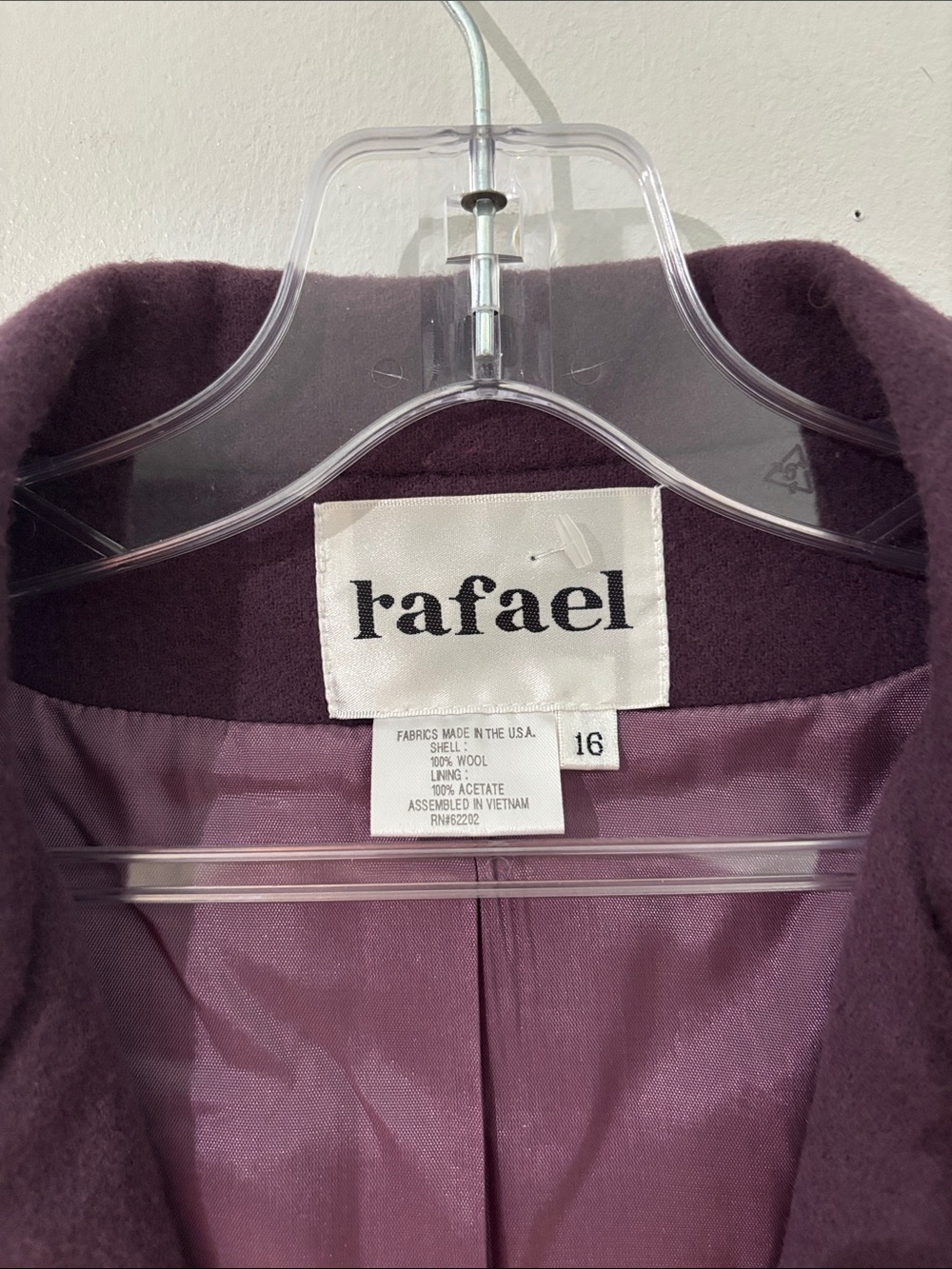 RAFAEL Women's Dark Purple Single-Button Wool Blazer - Picture 2 of 3